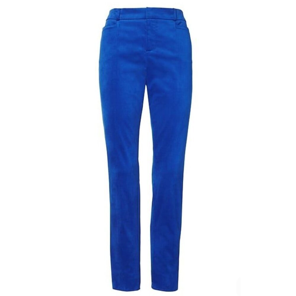 Banana Republic Sloan Fit Blue Velvet Pants, size 12L - Picture 2 of 9